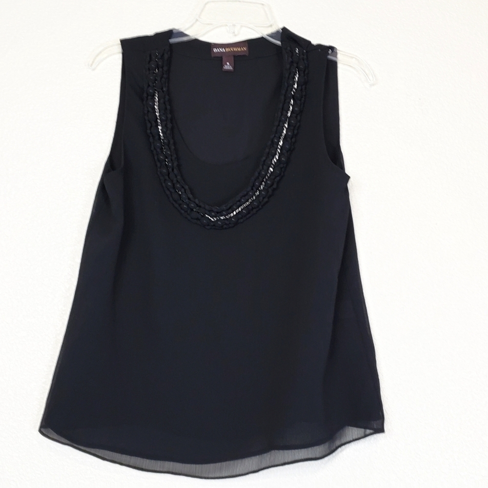 Dana BUCHMAN chiffon Black  top